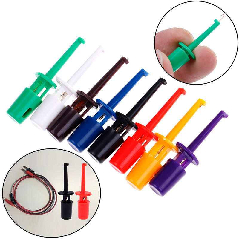 TEMU 40pcs (40pcs) Small Pp Test Probe Hooks Suitable For Circuit Board & Electronic Component Testing, Uncharged Single Hook Clips With Random