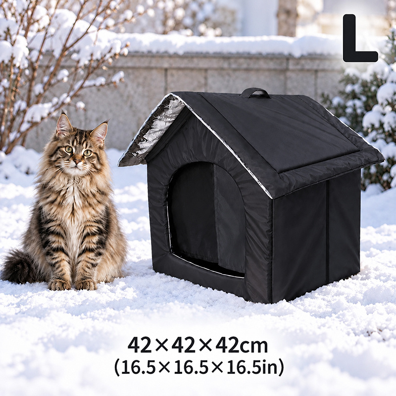 TEMU Outdoor Winter Shelter/house (with Handle) Portable, Cold And Rain Resistant, Comfortable And Durable (resists Collapsing); Suitable For Cats Of