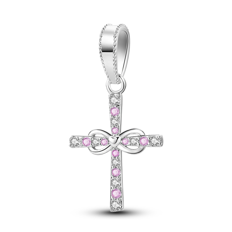 Women's 925 Sterling Silver Heart Infinite Cross Pendant