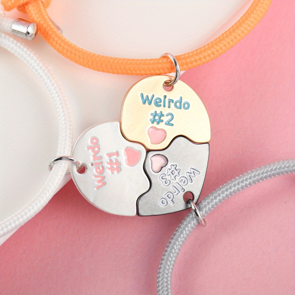 3pcs set 3pcs set heart shaped stitching letter Temu - Main Image