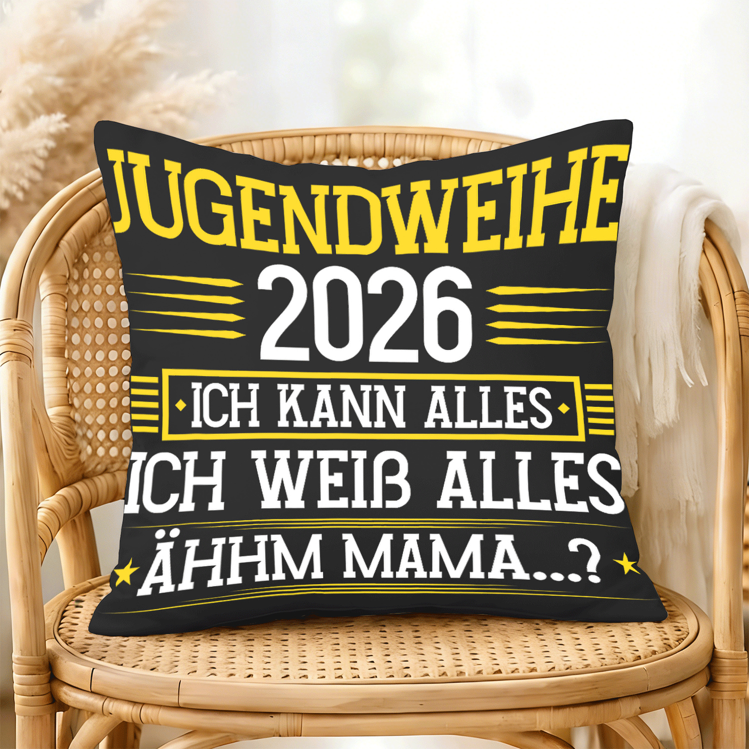 TEMU Youth 2026 I Can Ahm Mom Youth Celebration Decorative Pillow Cover 1pc 45x45cm Double-sided Printing Pillow Cover Ideal For Home Decoration And