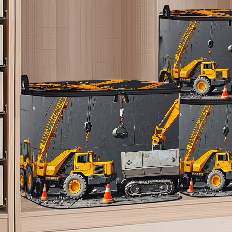 TEMU Upgraded Large Capacity Storage Organizer Container, Construction Site Construction, Engineering Vehicles - Clothing Quilt Pillow Storage