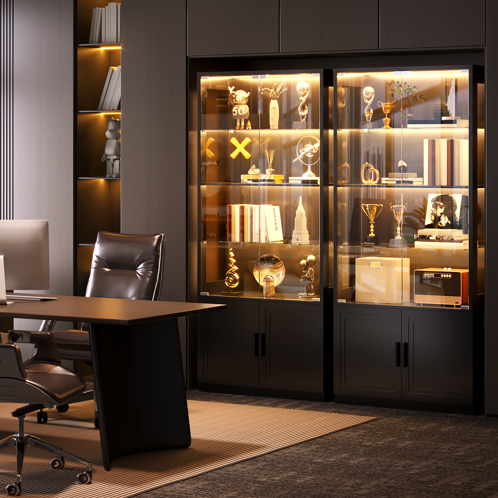 glass showcase sold on Temu United States