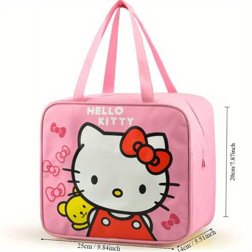 items for girls kitty pink insulated lunch bag waterproof and reusable with heat insulation protection can hold lunch boxes and water bottles at time suitable for travel and outdoor activities accessories