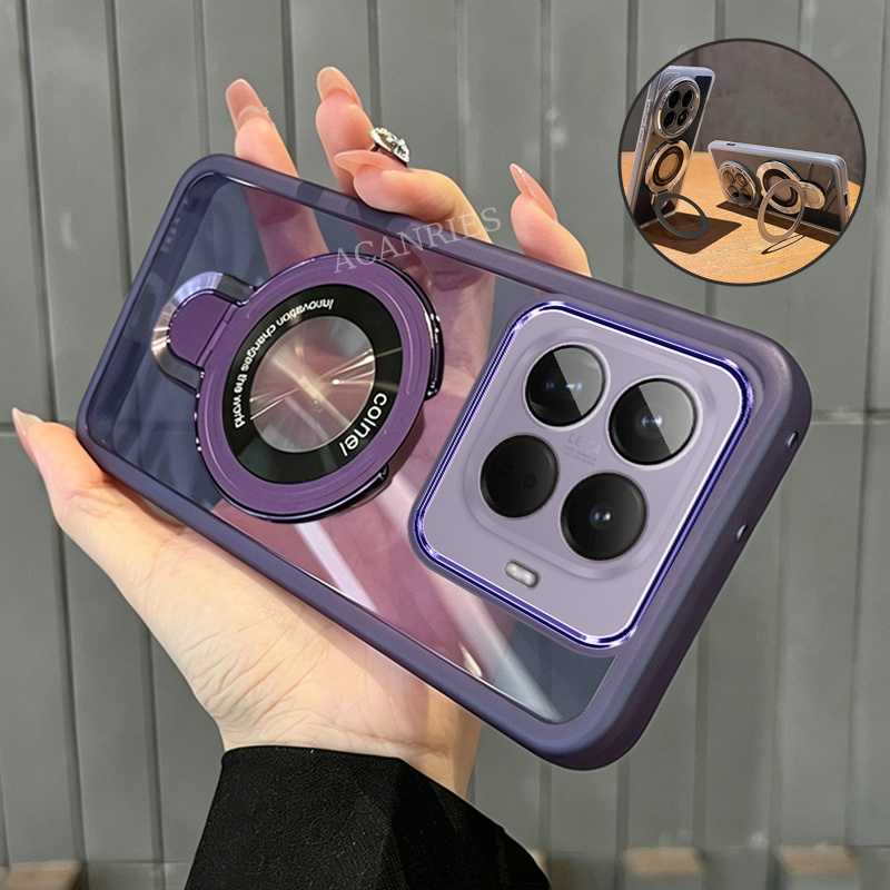 TEMU Funda para Teléfono - Funda ACANRIES para Xiaomi 17T/ 17T Pro con Soporte Magnético Plegable, Lujo, Niña, Hombre, Cubierta Trasera Transparente