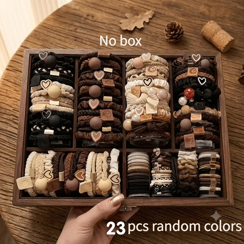 TEMU 23/47pcs Random Color Hair Ties, Suitable For High Ponytails