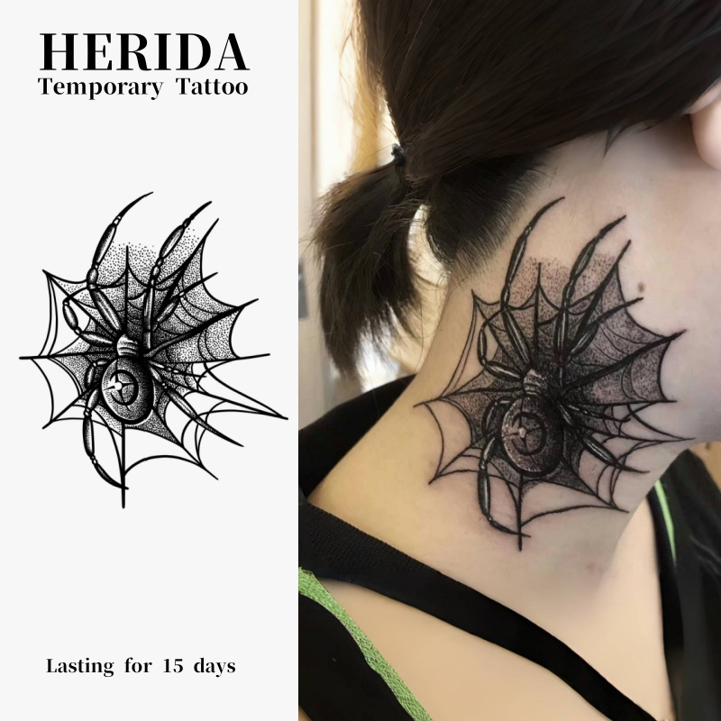 10 Blatt Spinnen-Tattoos Temporär — Gruselig Realistisch Für Halloween & Karneval