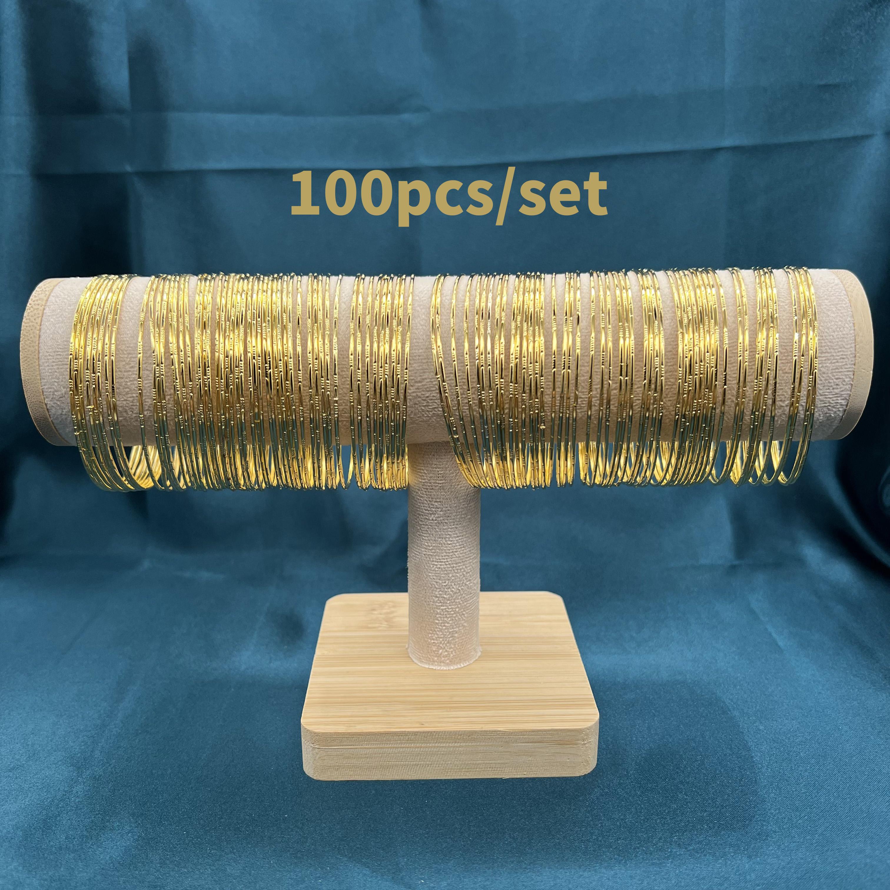TEMU 100pcs/set Bracelets- High-quality, Fashionable And Uniquely Designed Couples, - An Elegant Birthday Any Occasion, Casual Attire, Uniform Color,