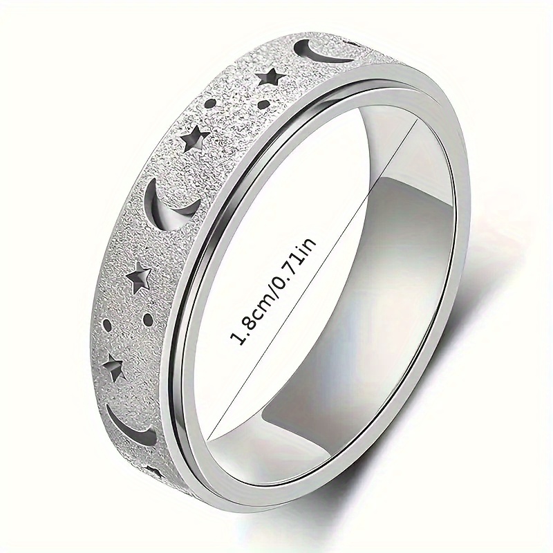 1 elegant and adorable unisex stainless steel ring, rotatable   design in multiple colors –   daily wear, parties, valentine s day, anniversaries, and weddings, wedding jewelry, valentine s day gift, stylish accessory, rotatable ring, polished  , hypoallergenic ring, moon and  , statement ring, couples jewelry,   Product details 3