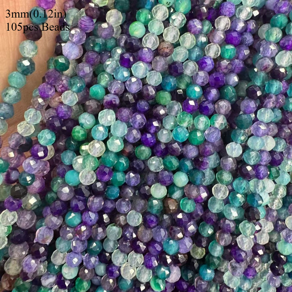 E-shop Facettierte farbenfrohe Fluorit-Steine aus Naturstein, winzige kleine lose Abstandshalter-Perlen für die Schmuckherstellung, DIY, wunderschöne