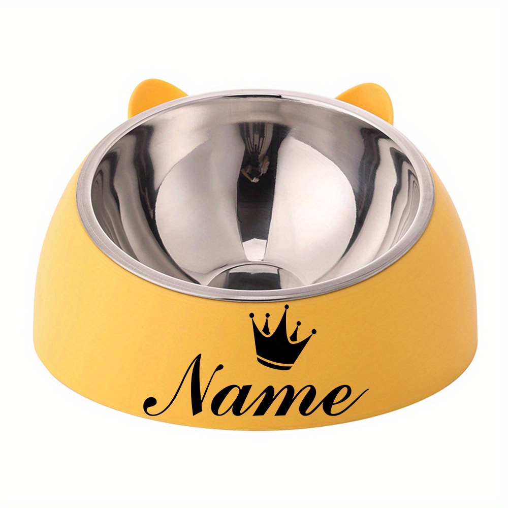 TEMU Personalized Set Of 2 Pet Bowls Made From Pp And Stainless Steel, Suitable For Dogs And Cats, Perfect For Feeding And As Gifts For Pet Lovers