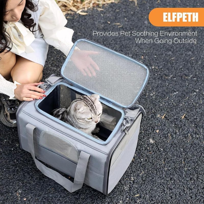 Rolling Soft-Sided Travel Bag with Wheels And Handle, Collapsible Design for Easy Storage, 360 Smooth Rolling Wheels, Adjustable Telescopic Handle, Soft Cozy Interior for Pets