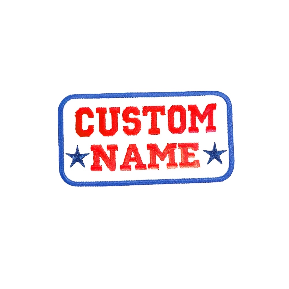 TEMU Customized Fun Embroidered Name Patches With , Available Ironing Or With Adhesive Backing, Suitable Work Clothes, Hats, T-shirts, Etc