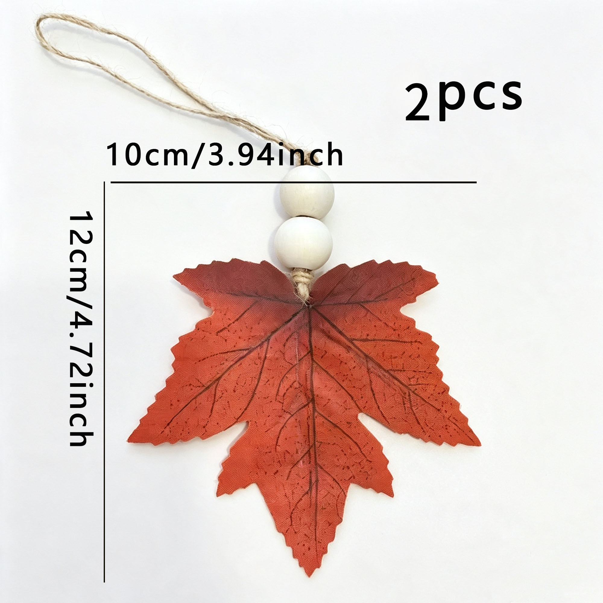Image of Ornaments 2pcs Thanksgiving Autumn Simulation Leaf Wall Decor Hanging Ornaments Suitable For Decorating Living Room Walls, Fireplaces, Bedroom Walls For Daily Holiday Decoration Scenes