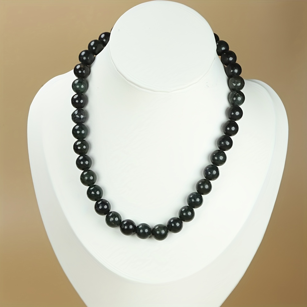 Classic Natural Stone Bead Necklace, Stylish Sweater Chain