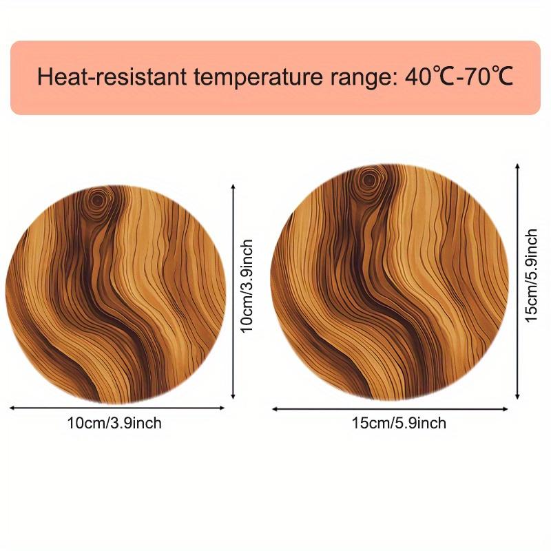 TEMU Set Of 2, 1 Large And 1 Small, Smooth Wooden Coasters, Kitchen Table Heat Insulation Pads, Perfect For Holiday Events, Suitable For Bars,