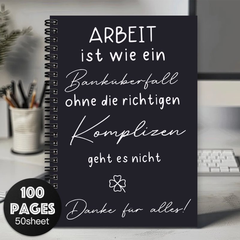 Image of 1 German Edition Office Motivational Spiral Notebook Diary, Perfect Thank You Or Farewell Gift For Colleagues, Team, And Employees, Ideal Daily Planner