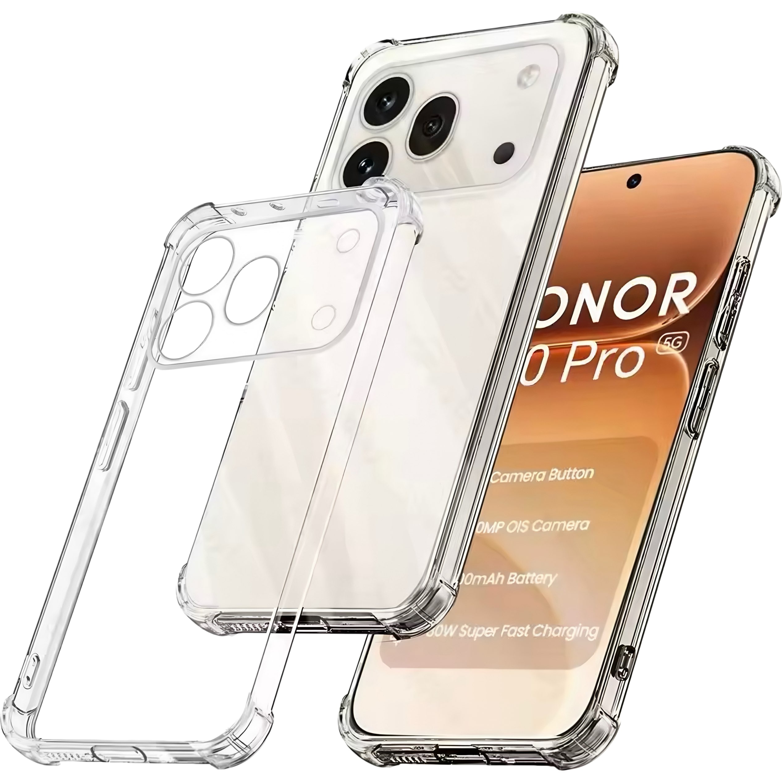 TEMU Phone Case - Transparent Mobile Phone Cover, 600 Pro 600, Shockproof Anti-yellowing Lens All Inclusive - Clear