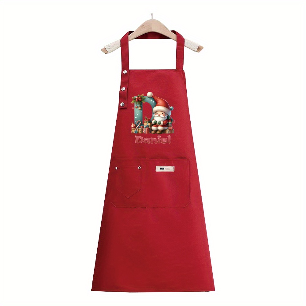 TEMU 1pc Custom Name Premium Thickened Apron - Durable, Comfortable Stylish Kitchen Work Clothes For Men And Women, Suitable For Housework, ,
