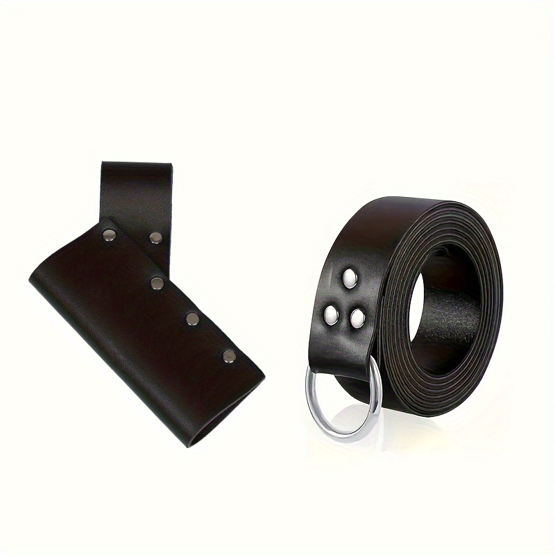 TEMU 2pcs Medieval Renaissance Sword Belt & Sheath System With Pu Sheaths - Double Hanging Fencing Sword Holder Belt Suitable For Cosplay, Larp,
