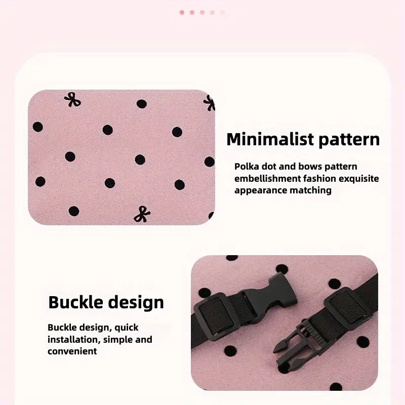 luxury elegant polka dot car tissue holder with bowknot universal fit backseat and polyester fiber ideal for armrest sun visor and console storage car accessories Product details 6
