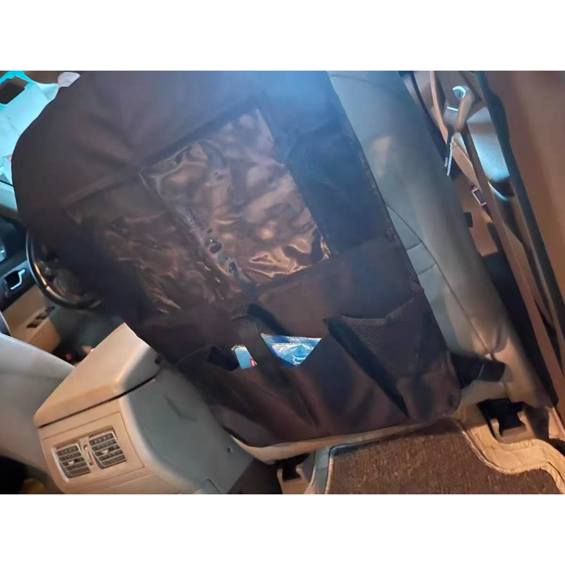TEMU Upgraded Thickened Car Seat Organizer - Large Capacity Anti-kick Seat Cover With Multi-pocket Hanging Storage Bag, Universal For