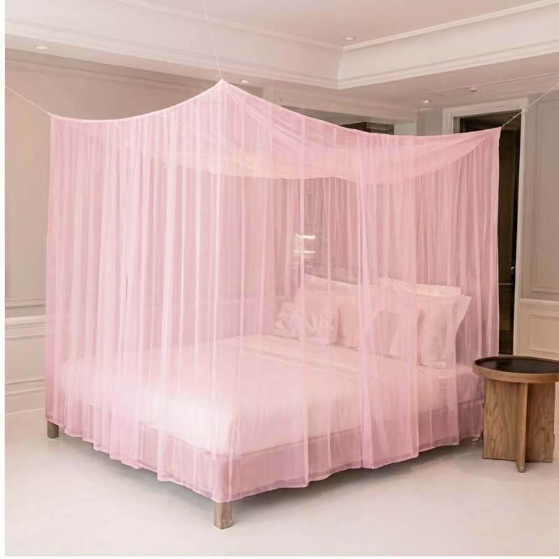 TEMU 1pc Student Dormitory Net Upper And Lower Bunk Net Tulle Vintage Net Classic Vintage Four-corner Shield Breathable Non-stuffy Protection Summer