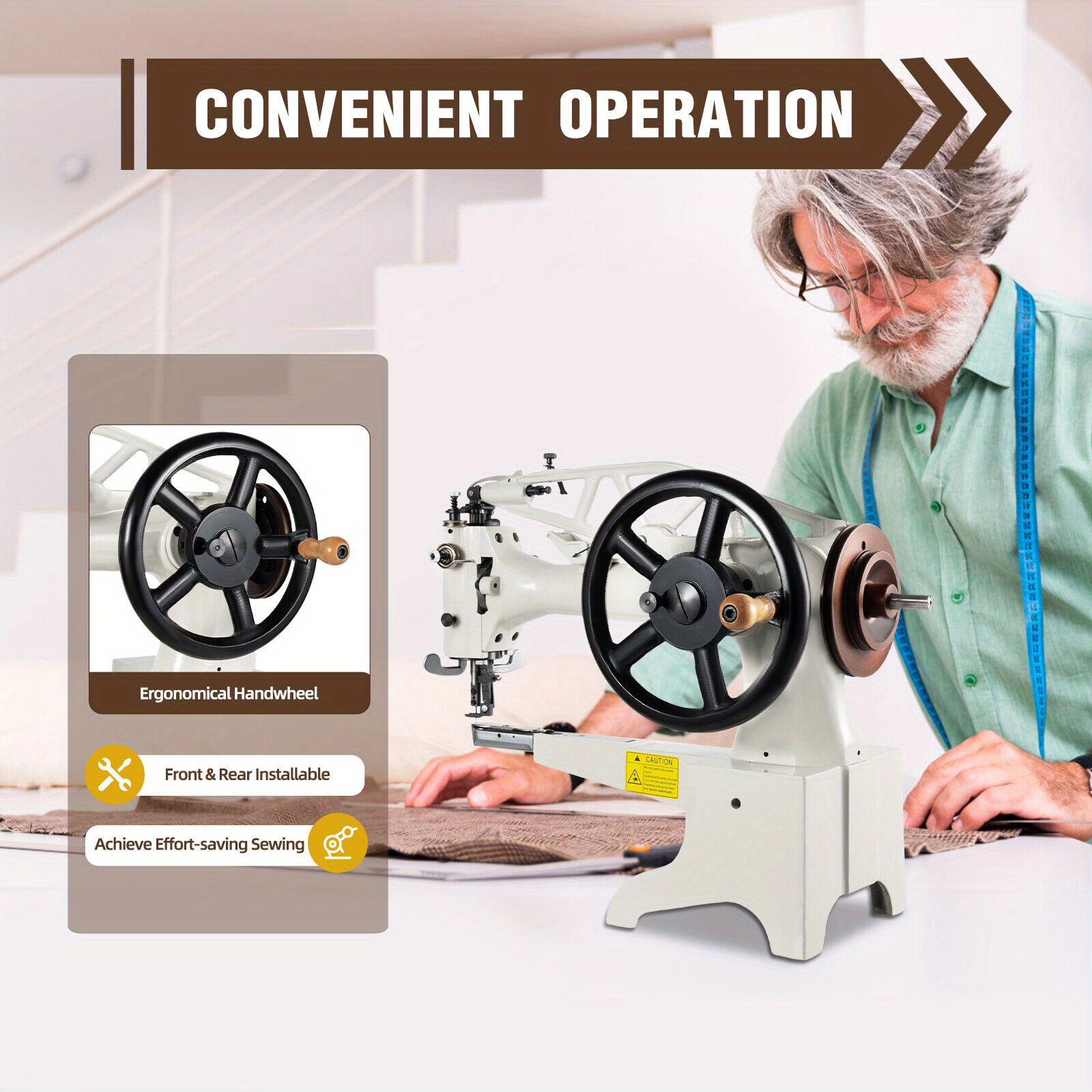 thumbnail image 2 of 550W Industrial Sewing Machine With LCD Screen - Heavy Duty For Leather, Upholstery & Fabrics 2 of 11