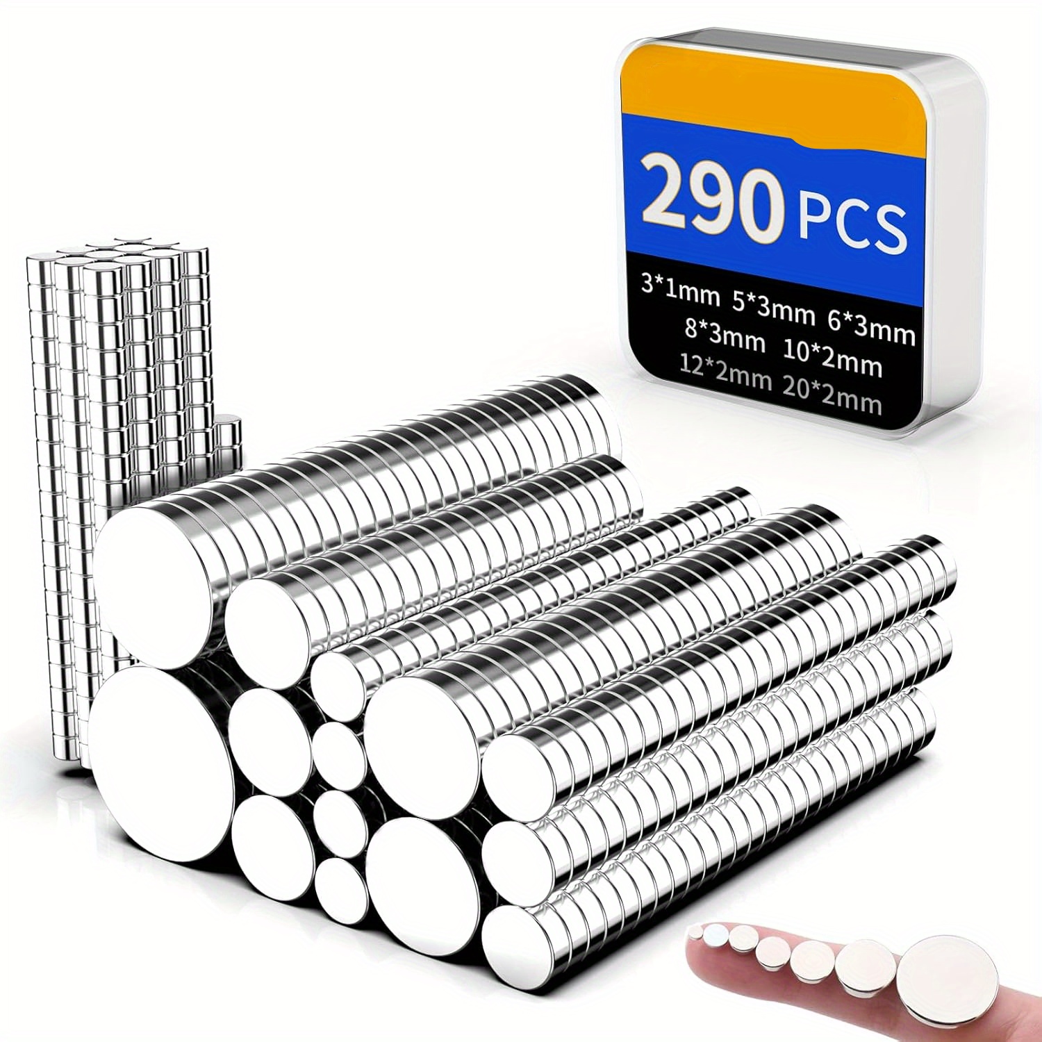 Image of Purchase Product Magnets, 290 Packages Of 7 Different Sizes Of Refrigerator Magnets, Magnets, Disc Magnets, Refrigerator Magnets, Whiteboards, For Home, Kitchen And Office