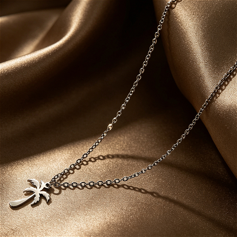 Women's Tropical Palm Tree Pendant Necklace