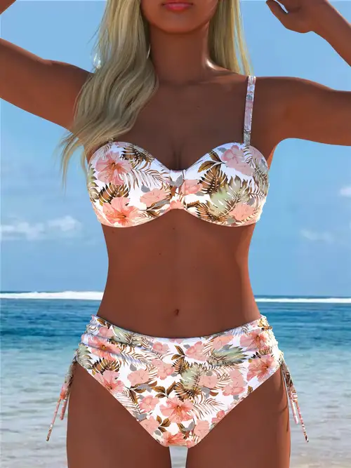 swim dresses cute successthop Swimdress for Women One Piece Swimsuits High Waist Twist Front Wrap Ruffle Sleeve V Neck Built in Brief Swim Dress Skirt Modest Bathing Suit Solid Flowy Loose Fit Beach Swimwears -