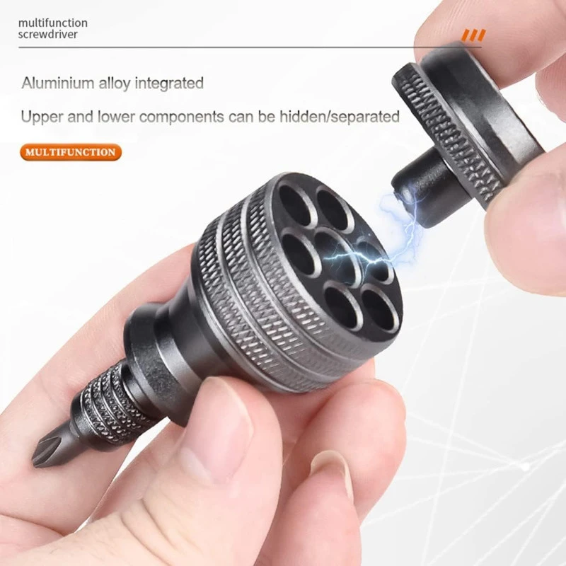 7 in 1 mini edc screwdriver set s2 alloy steel magnetic one way phillips head multi bit titanium coated portable precision screwdriver for tools details 2