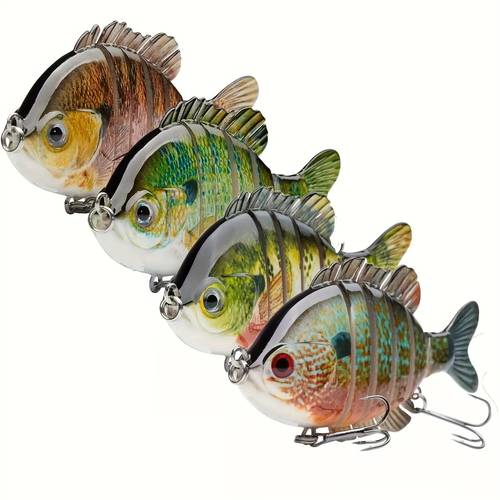 4 pack swimpanfish saltwater fishing lures realistic hard topwater perch bait with treble hooks 3 5 inch 0 85oz vibrant multi color lures panfish freshwater saltwater fishing swim baits fishing lures lifelike design