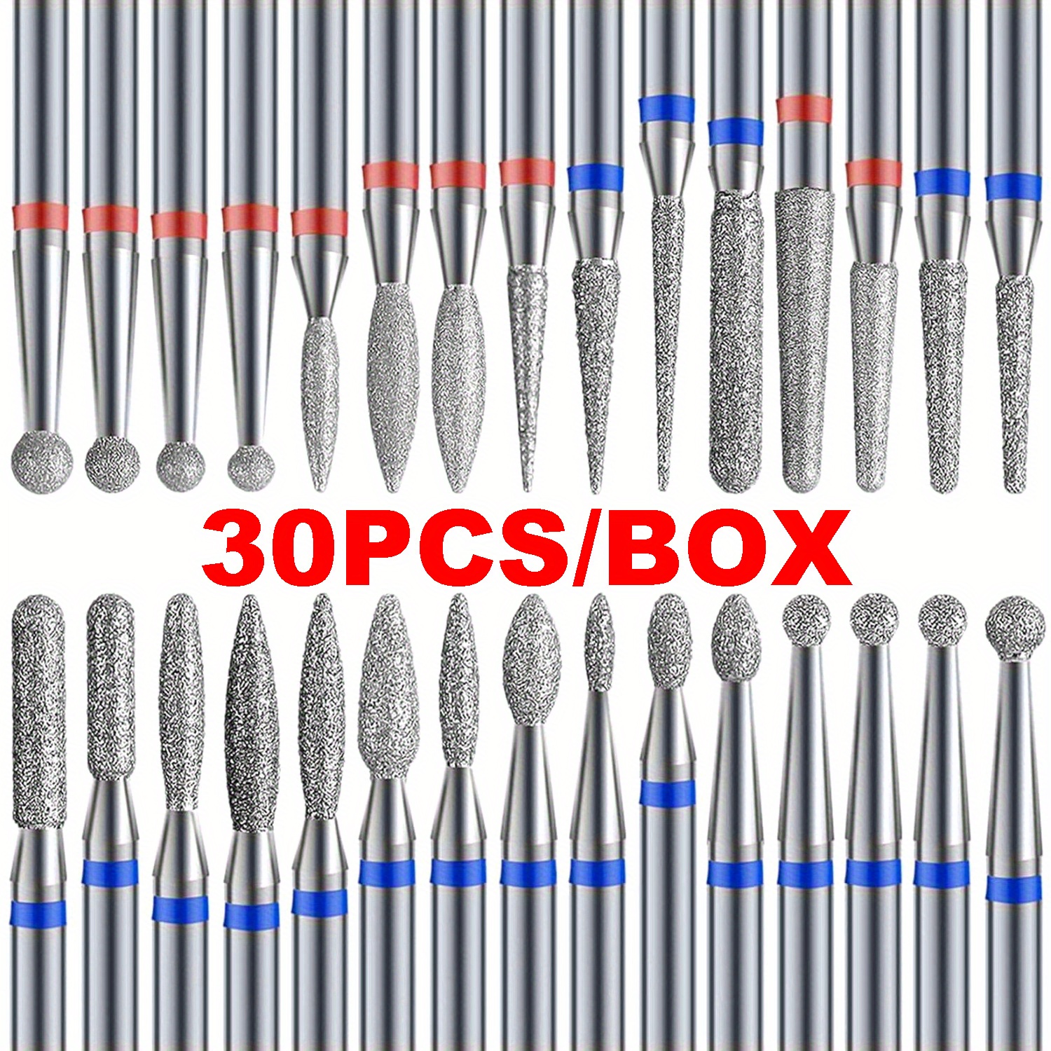 30pcs/box Nail Drill Bits Set, Precision Cuticle Bits, High-quality Bits, Nail Tech Manicure Pedicure Remover Tools For Acrylic Gel Nails, Salon & Home Use