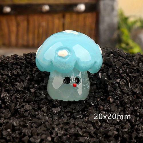 5 -in-the-Dark Mushroom Decor Set| Handmade Resin Miniature Landscapes, Hanging Decor for Ambient Lighting