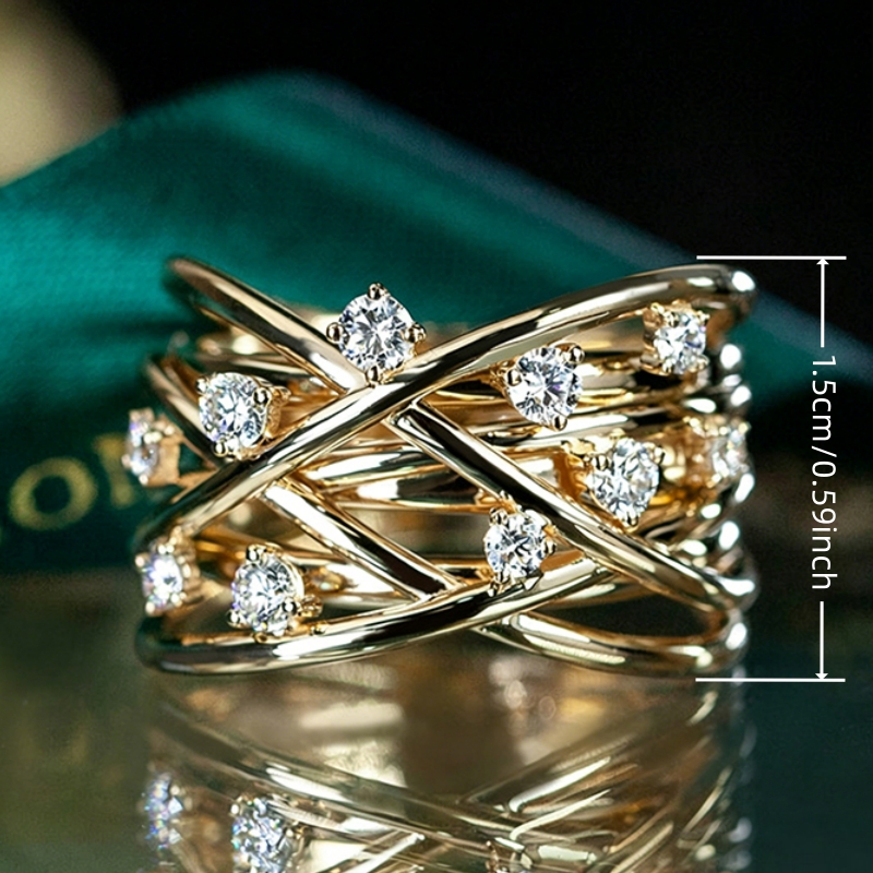 Unisex Multi-Layer Bling Synthetic Zirconia Band Ring
