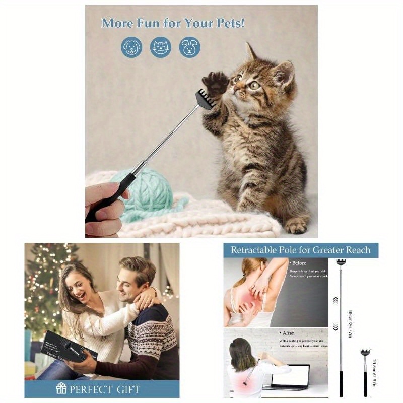 4pcs extendable   scratcher with rubber handles - telescoping back massager for  , portable design for home, office, travel - ideal stocking stuffers & gadgets, back massager for back, office relaxation,  , durable construction Product details 0