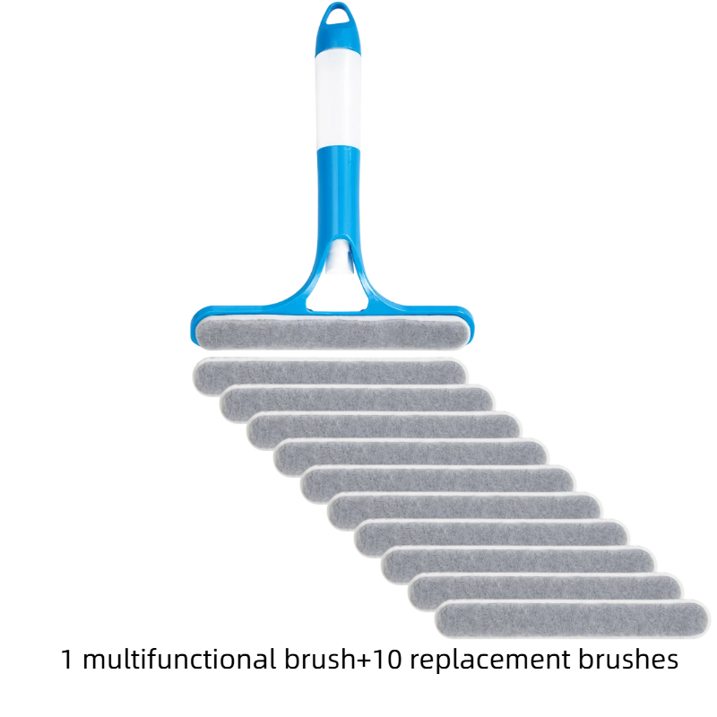 TEMU 3-in-1 Dust-removing Window Squeegee With Spray Bottle. Includes 1 Squeegee Brush + 10 Replacement . Bathroom Mirror And Shower Glass Scraper.