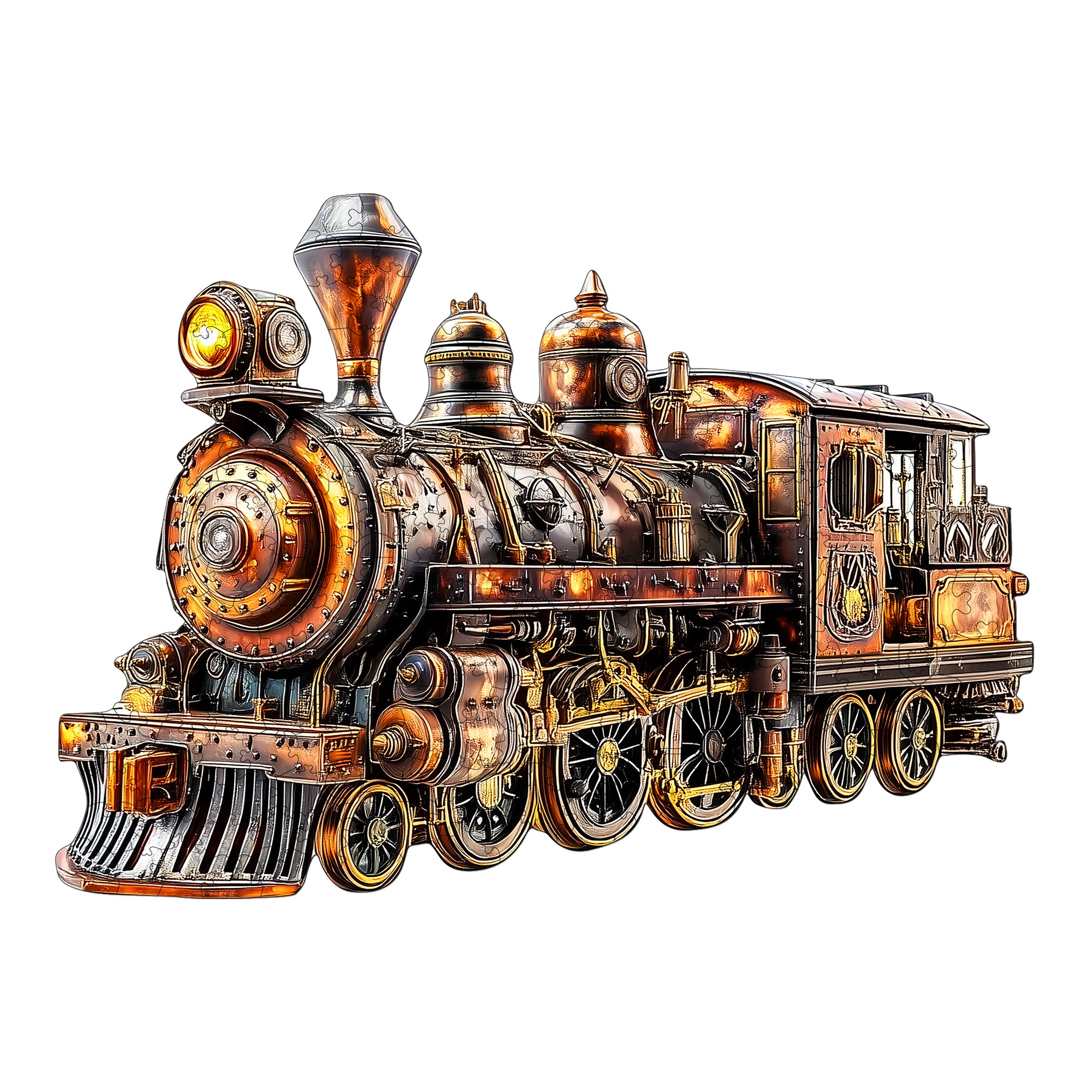 Steampunk Train Wooden Jigsaw Puzzle in Various Sizes