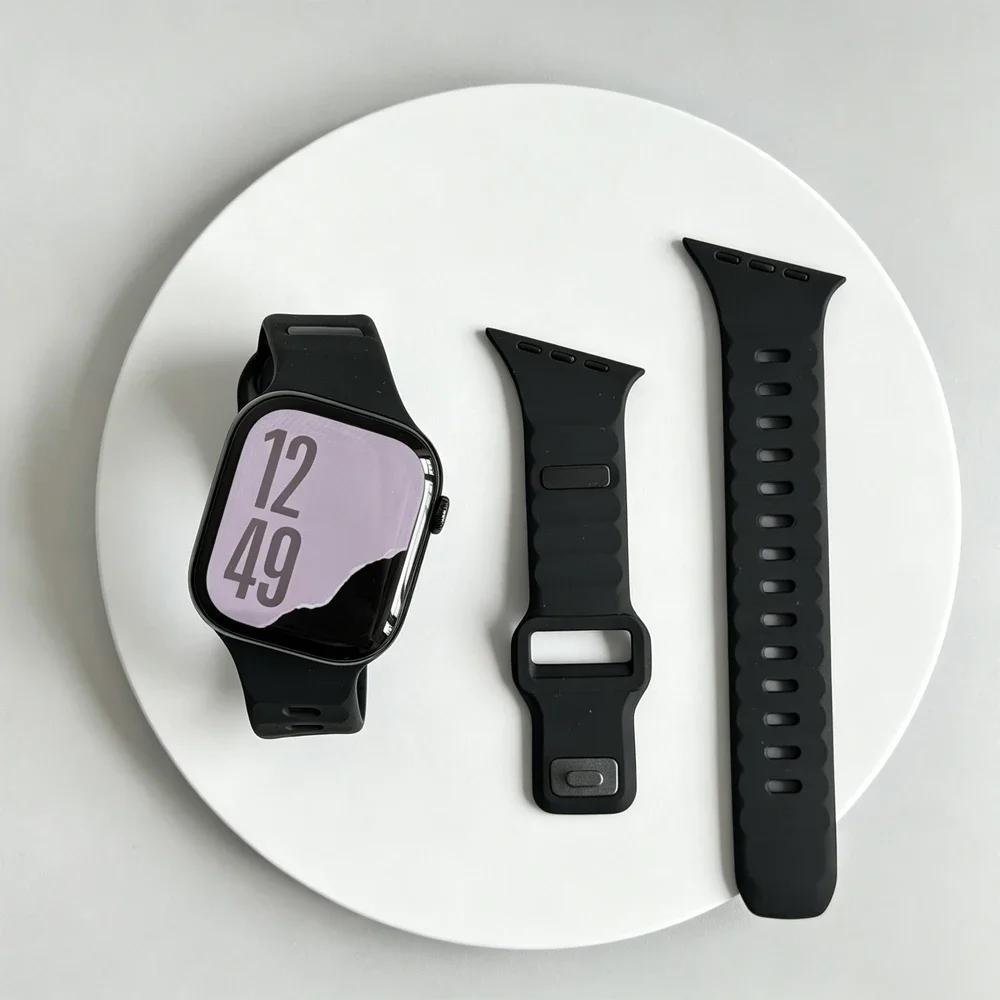 Image of Irregular Sport Strap For Watch Bands Ultra 2/3 46mm 47mm 45mm 44mm 42mm 49mm Silicone Correa Bracelet Series 12 11 10 6 Se3