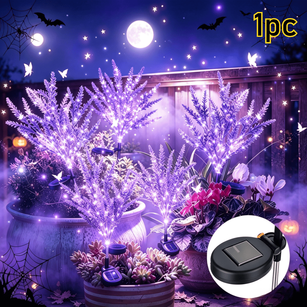 TEMU Solar Purple Lavender Outdoor Ground Mounted Light, Purple Landscape Light, Courtyard Decoration Light With Light Sensing Sensor, Suitable For