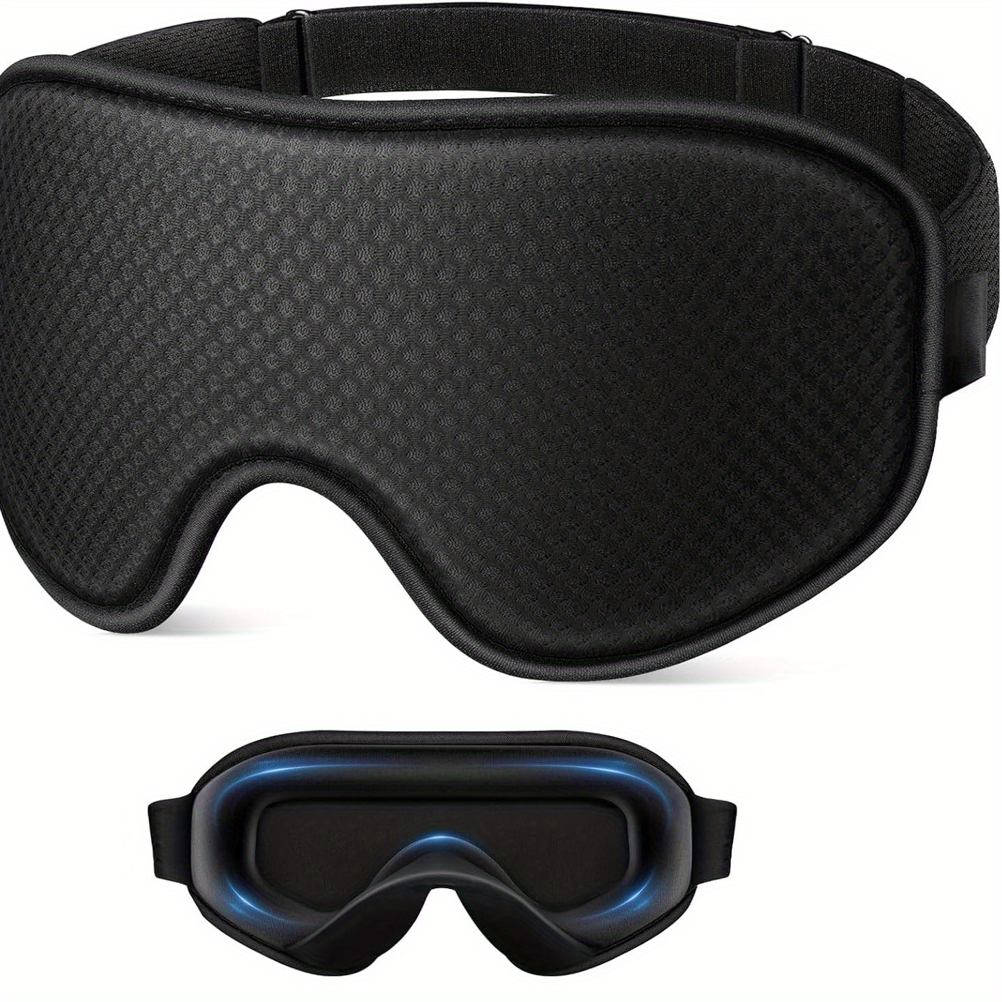 Sleep Mask Travel Essentials - 3d Blackout Eye Mask For Sleeping - Soft Breathable Adjustable Light Blocking Eye Covers For Men And Women - Comfortable Night Mask For Travel Flight (black)