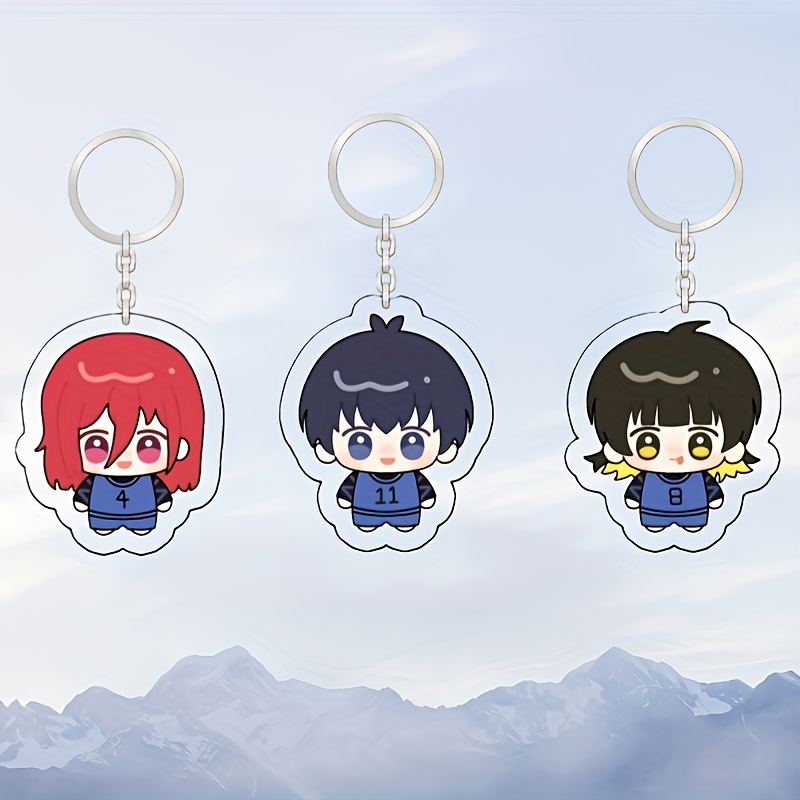 TEMU 2d Flat, 2d Flat - 2d Flat, 2d Flat - [2d Flat] Keyring Packs, 3pcs Set Anime Merchandise Acrylic Keychains Bag Additions Collecting Graduation