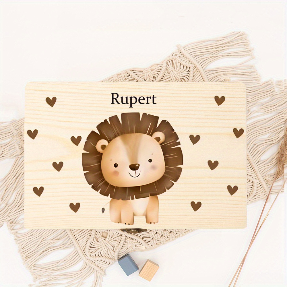 E-shop Personalisierte Holz-Aufbewahrungsbox für Babys, Neugeborenen-Duschgeschenk, Baby-Souvenir, Geburtsstatistik-Box, individuelle -Box