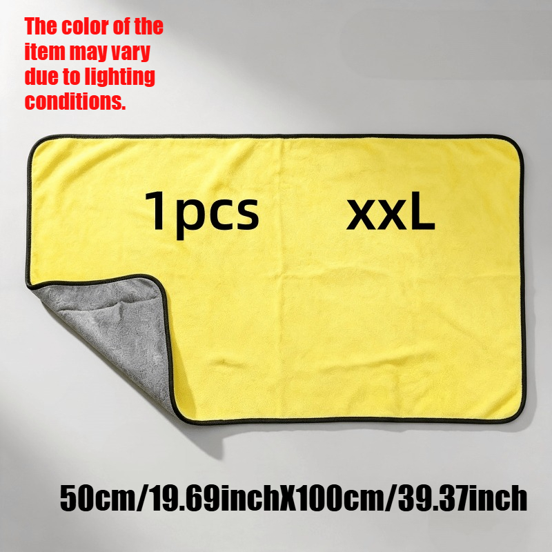 TEMU Car Exterior Maintenance Microfiber Cloth Xxl (50cm X 100cm) - Quick-dry Durable, , Extra Large Size, ! Absorbent For Cleaning And Waxing,