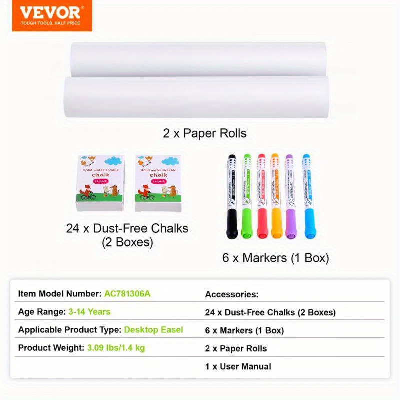 32pcs art easel set with chalk markers paper roll and accessories ideal for   adults   markers highlighters and drawing supplies