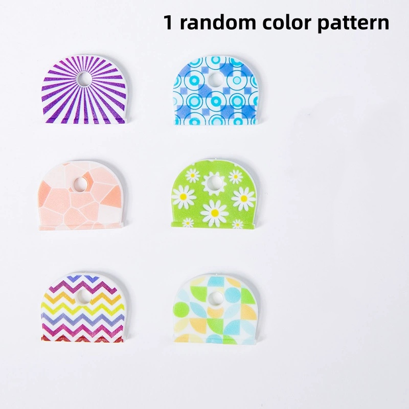 Silicone Keycap, Colored Floral Keycase With Innovative Design Featuring Lines, Flowers, And Circular Patterns. Flexible Key Identifiers For Quick Identification And Are Made Of Durable Materials.