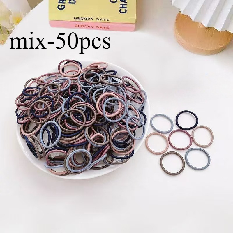 50/100pcs Hair Rings, High Elastic Seamless Rubber Ponytail Clips - Black, Easter Eggs, Mardi Gras, 's Day, Homecoming Gifts