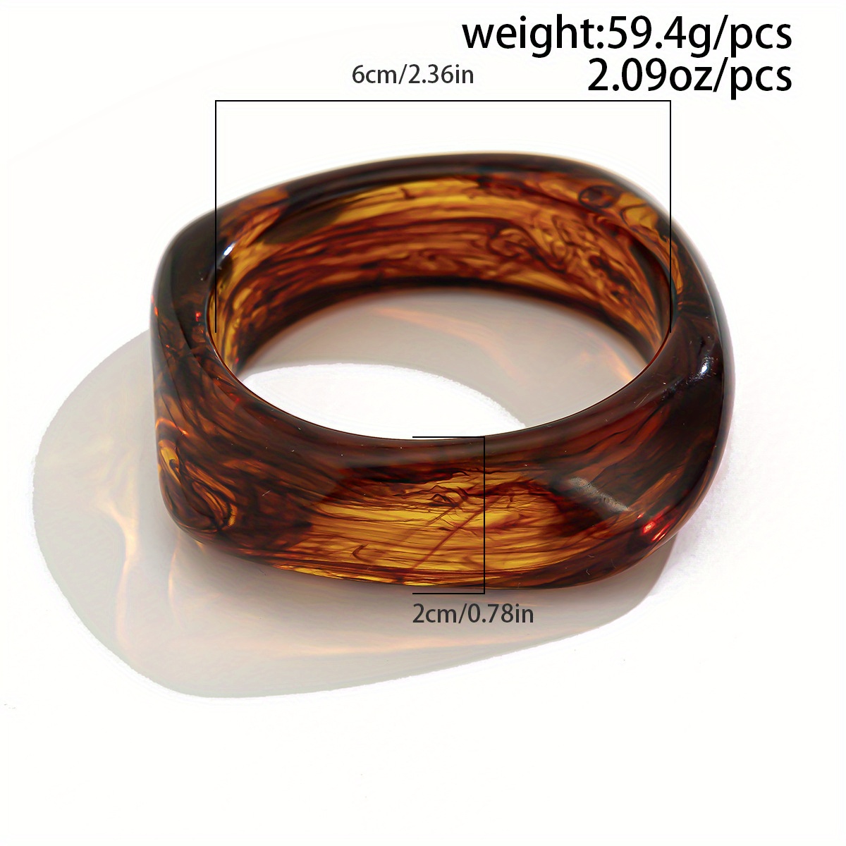 Retro Irregular Ombre Acrylic Bracelets Set - 3pcs