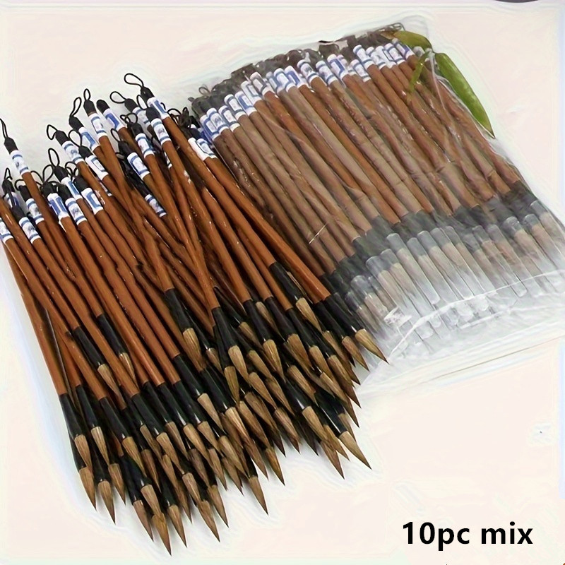 TEMU 10//50 Traditional Chinese Brushes, Calligraphy Brushes, Regular Script Brushes